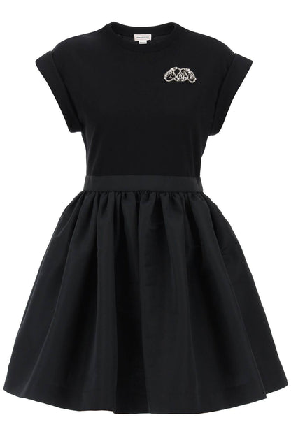 ALEXANDER MCQUEEN hybrid mini dress with seal logo