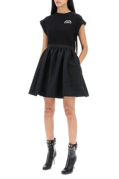 ALEXANDER MCQUEEN hybrid mini dress with seal logo