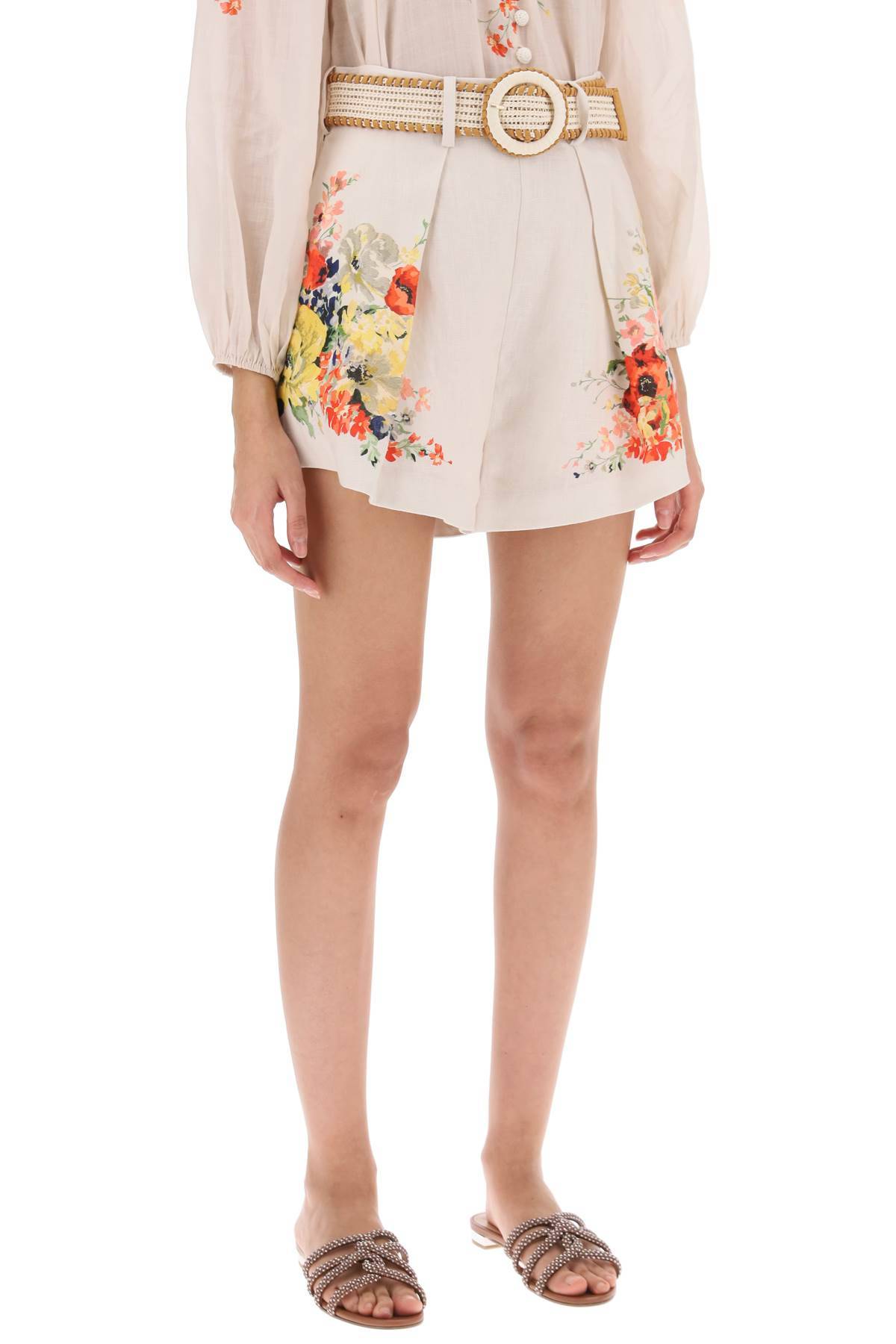 ZIMMERMANN alight linen tuck shorts