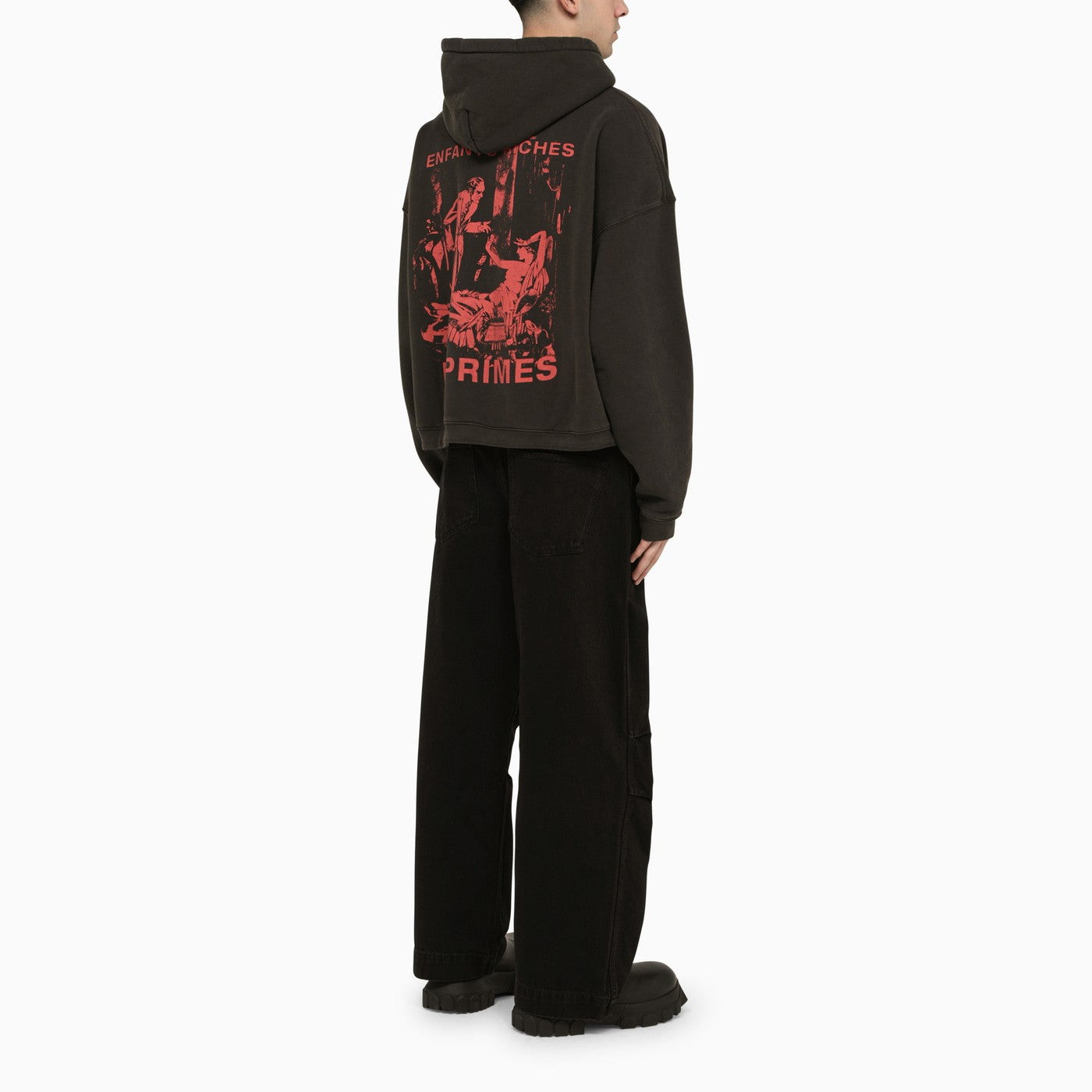 Enfants Riches Déprimés Black Cotton Hooded Sweatshirt With Print