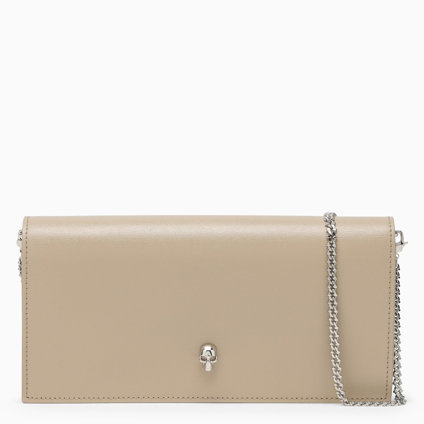 Alexander Mc Queen Camel Beige Chain Wallet In Leather