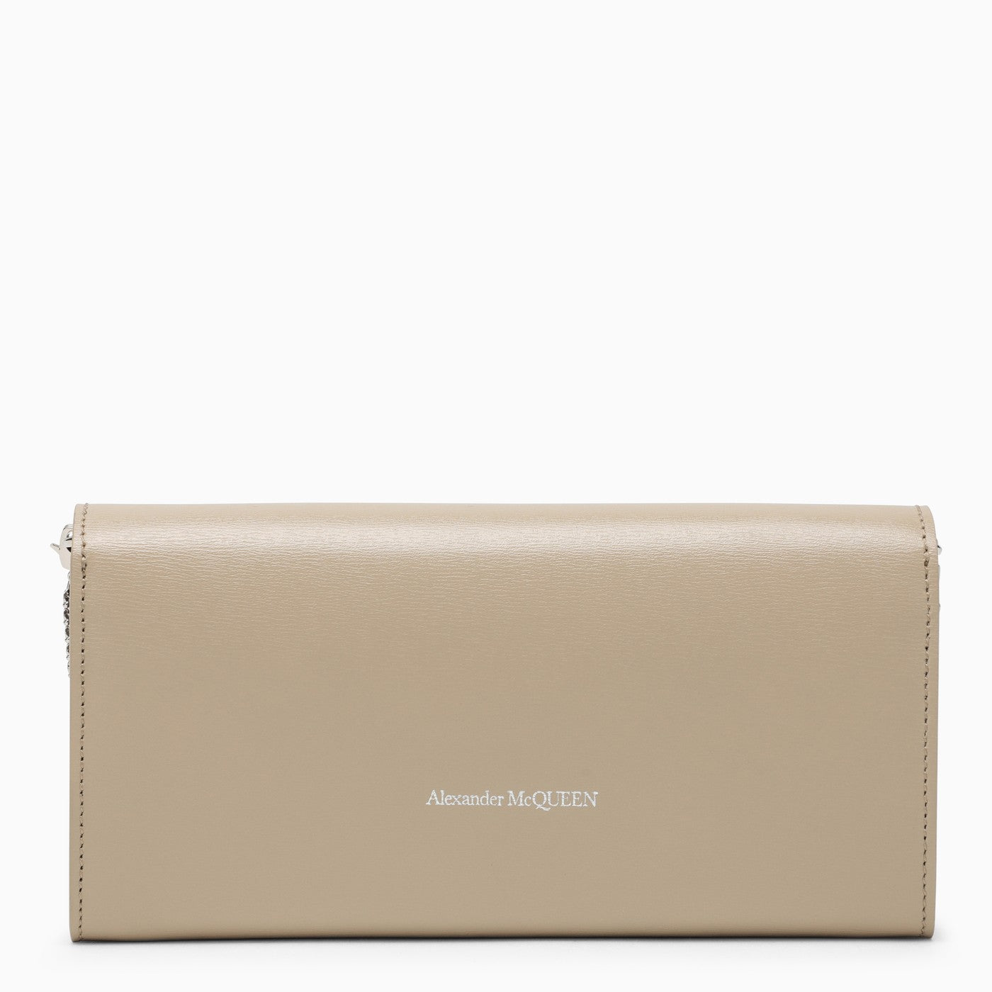 Alexander Mc Queen Camel Beige Chain Wallet In Leather