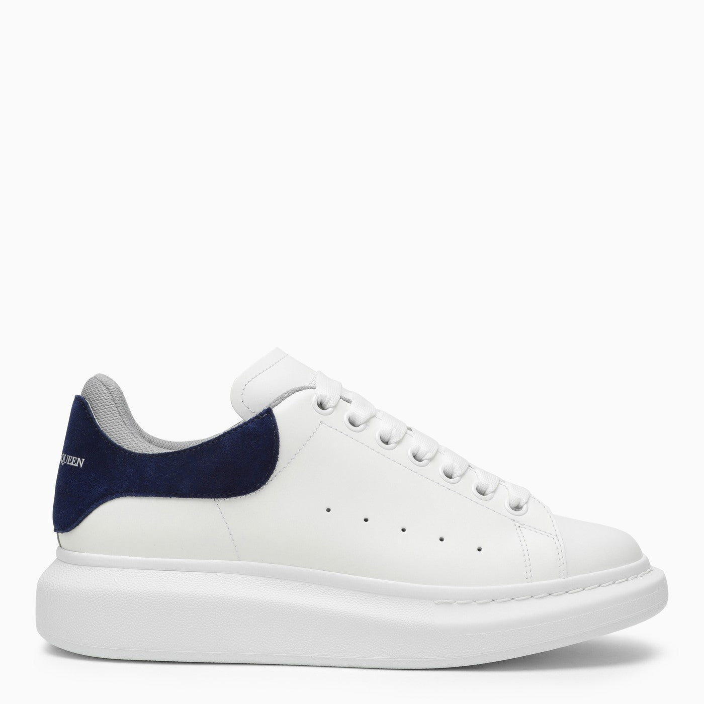 Alexander Mc Queen White And Blue Navy Oversized Sneakers