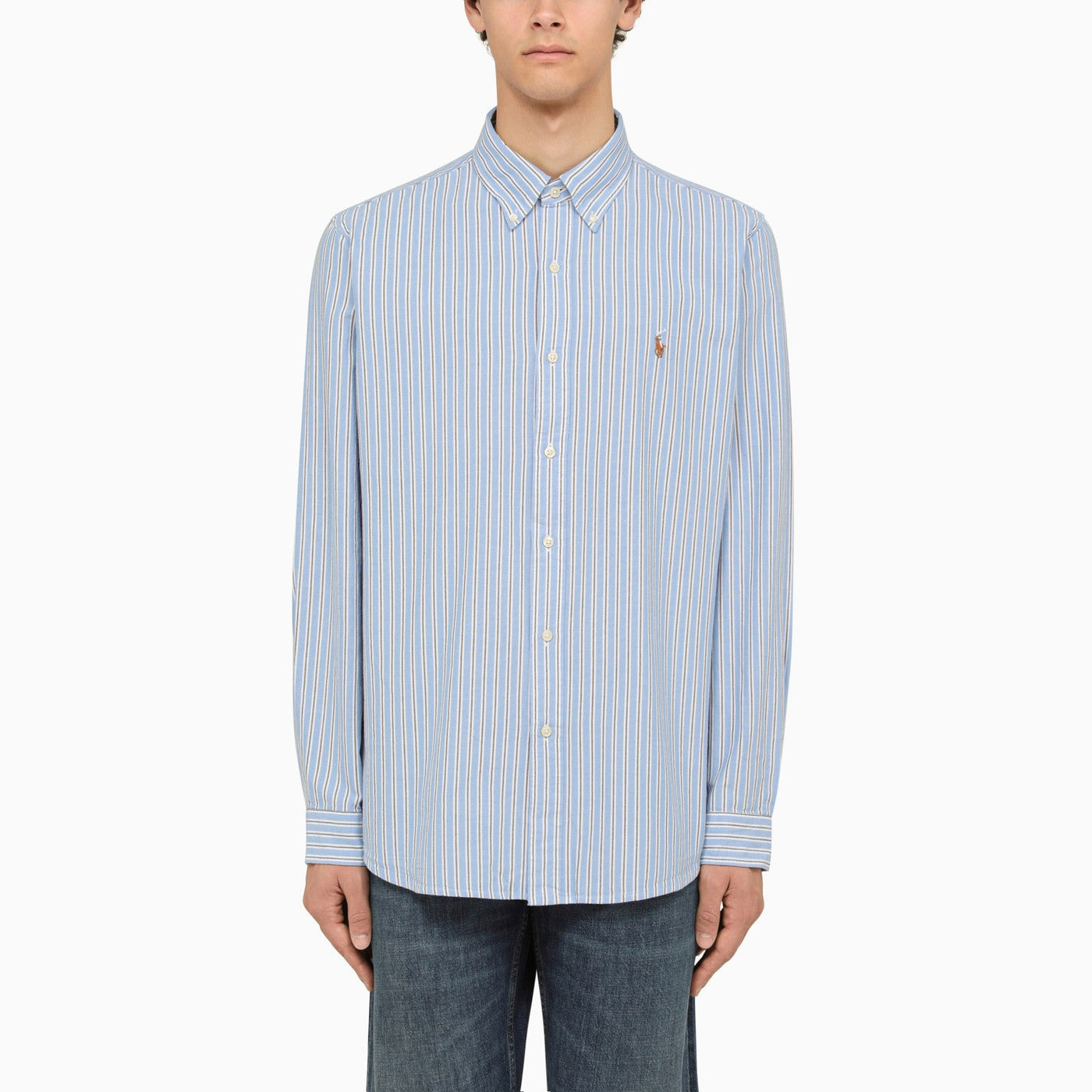 Polo Ralph Lauren Blue Striped Cotton Shirt