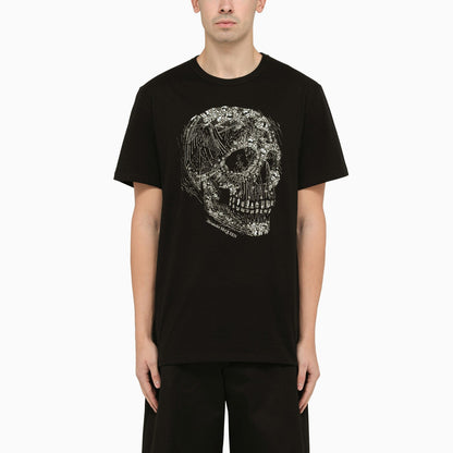 Alexander Mc Queen Black Cotton T Shirt With Print