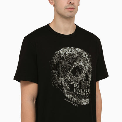 Alexander Mc Queen Black Cotton T Shirt With Print