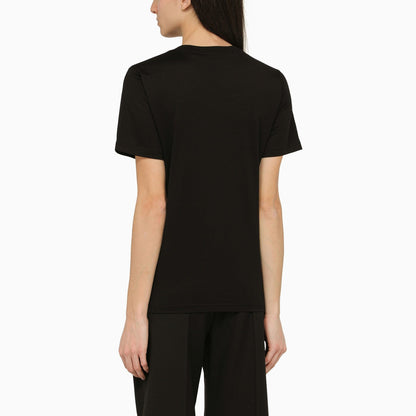 Burberry Black Crew Neck T Shirt With Logo