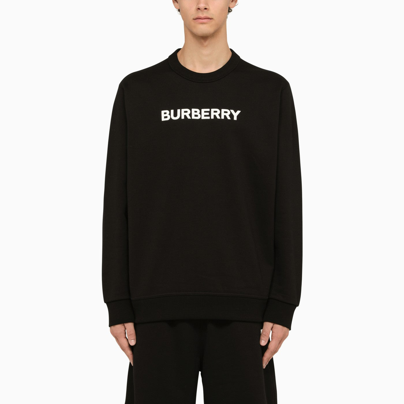 Burberry Black Crewneck Sweatshirt With Logo