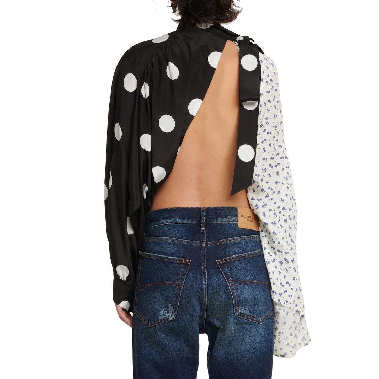 Balenciaga Polka Dot High Neck Top