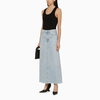 Agolde Blue Denim Long Skirt