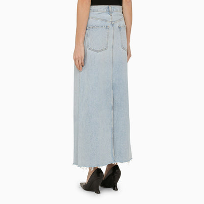 Agolde Blue Denim Long Skirt