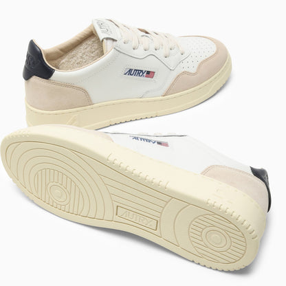 Autry Medalist White/Blue Leather Trainer