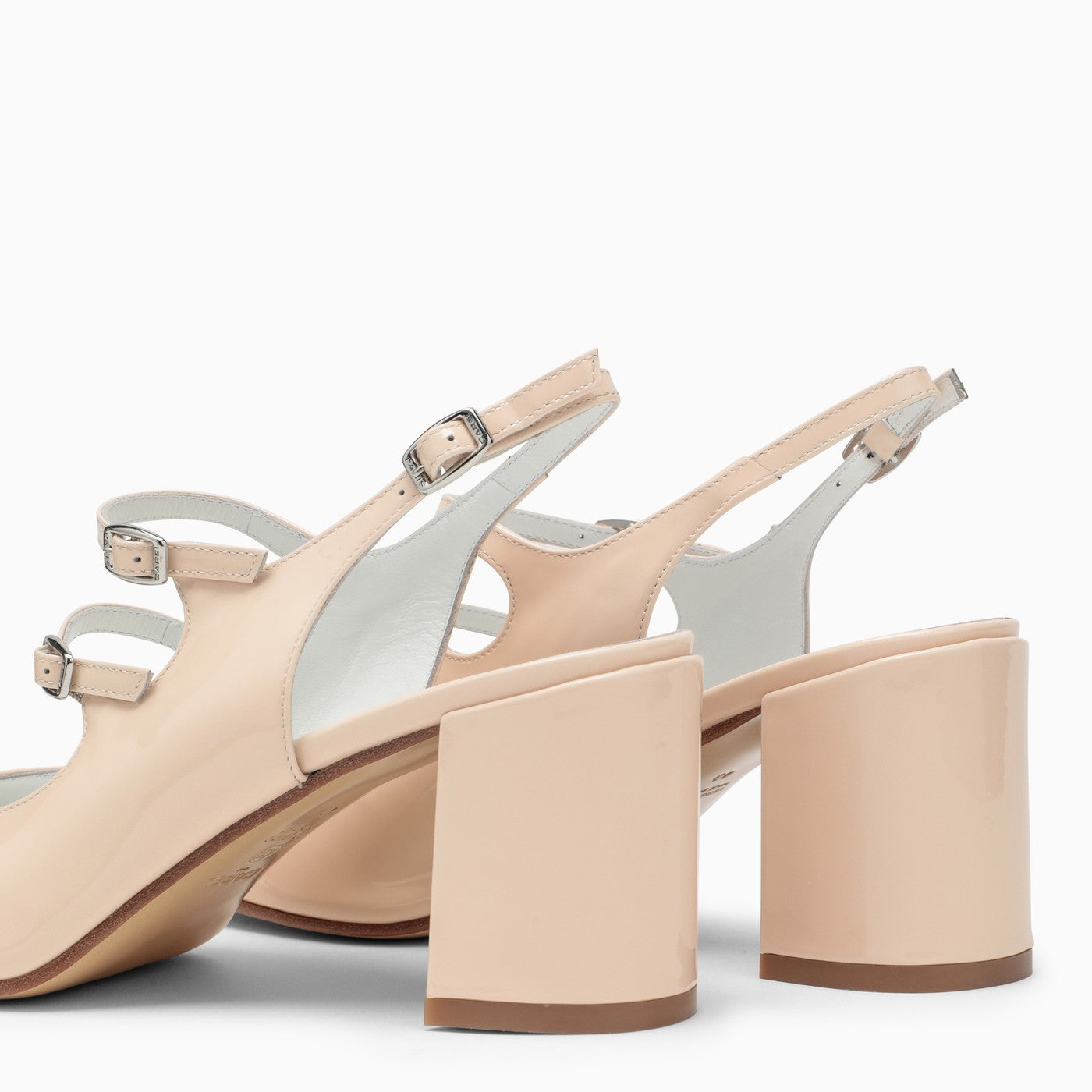 Carel Paris Pale Pink Patent Leather Slingback Mary Janes