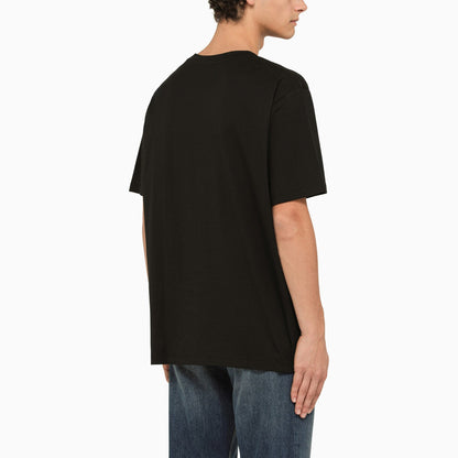 Balmain Black Crew Neck T Shirt With Logo