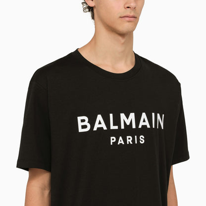 Balmain Black Crew Neck T Shirt With Logo