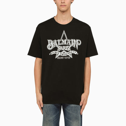 Balmain Black Crew Neck T Shirt With Logo