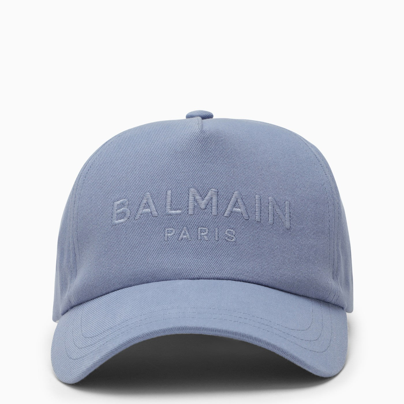 Balmain Light Blue Baseball Cap With Logo