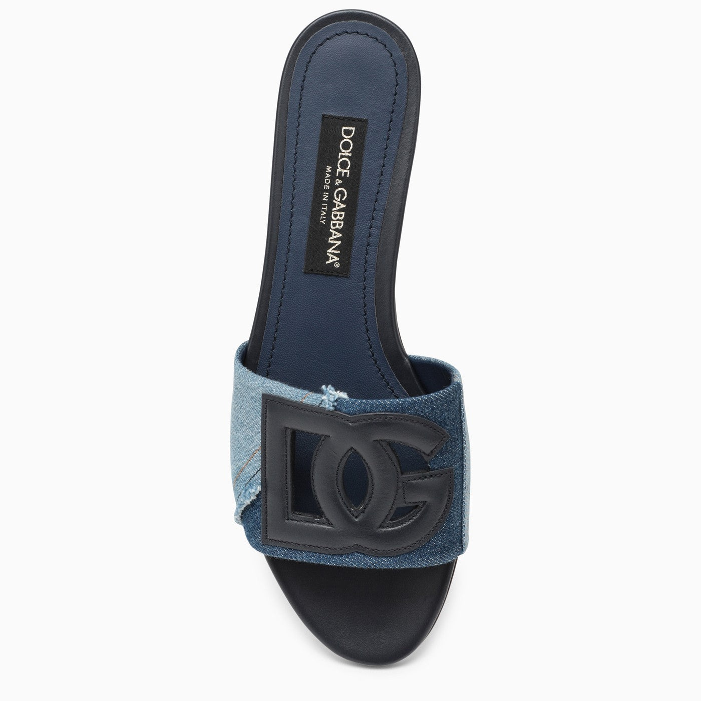 Dolce&Gabbana Blue Denim Slide With Logo