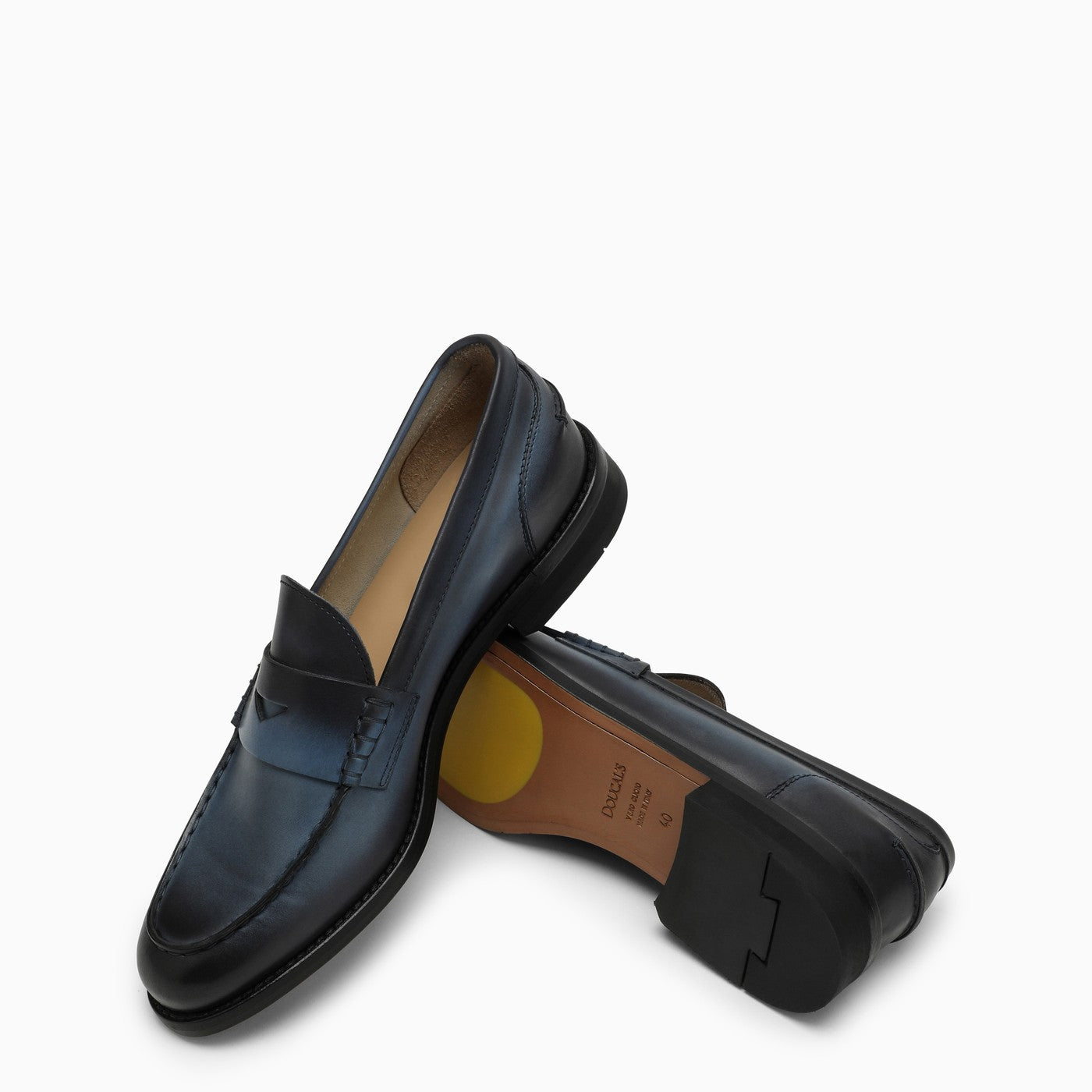 Doucal's Classic Blue/Black Shaded Moccasin