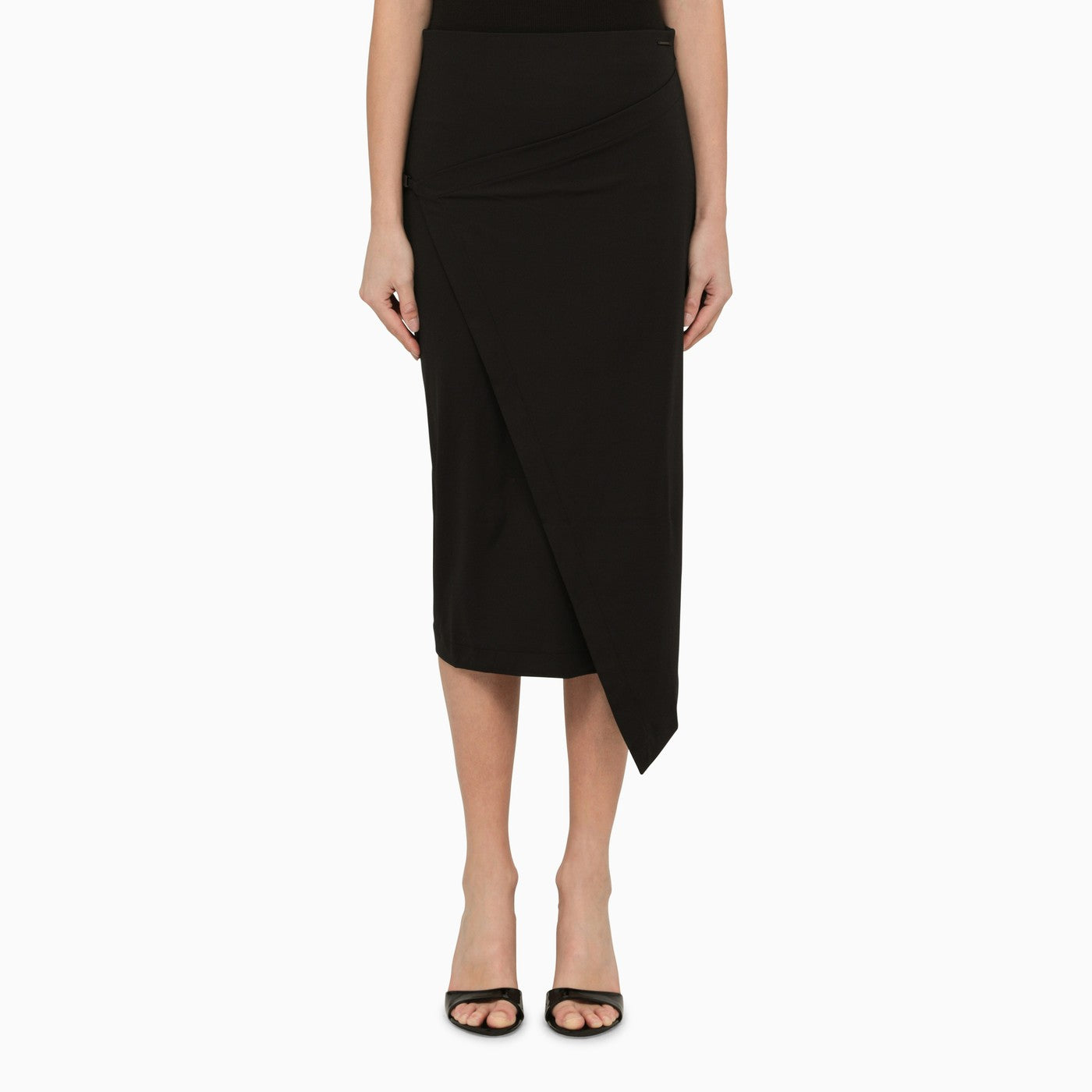 Calvin Klein Black Midi Wrap Skirt