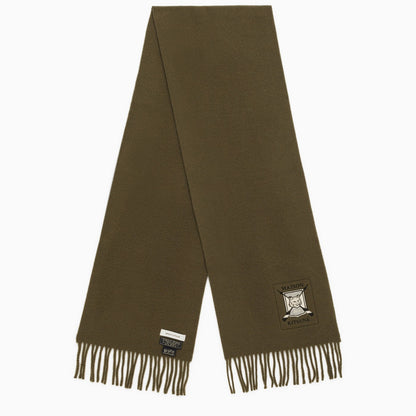 Maison Kitsuné Khaki Virgin Wool Scarf