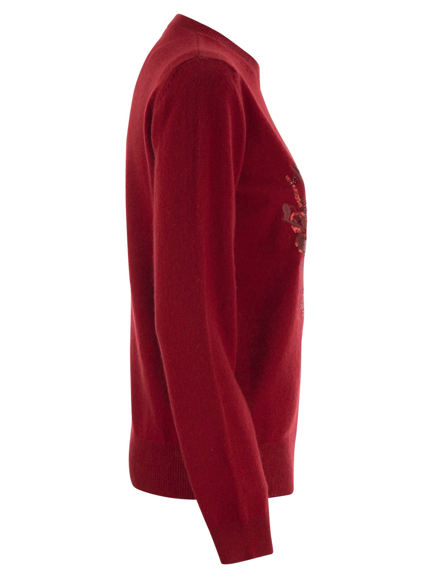 Max Mara Bari Wool And Cashmere Sweater With Embroidery