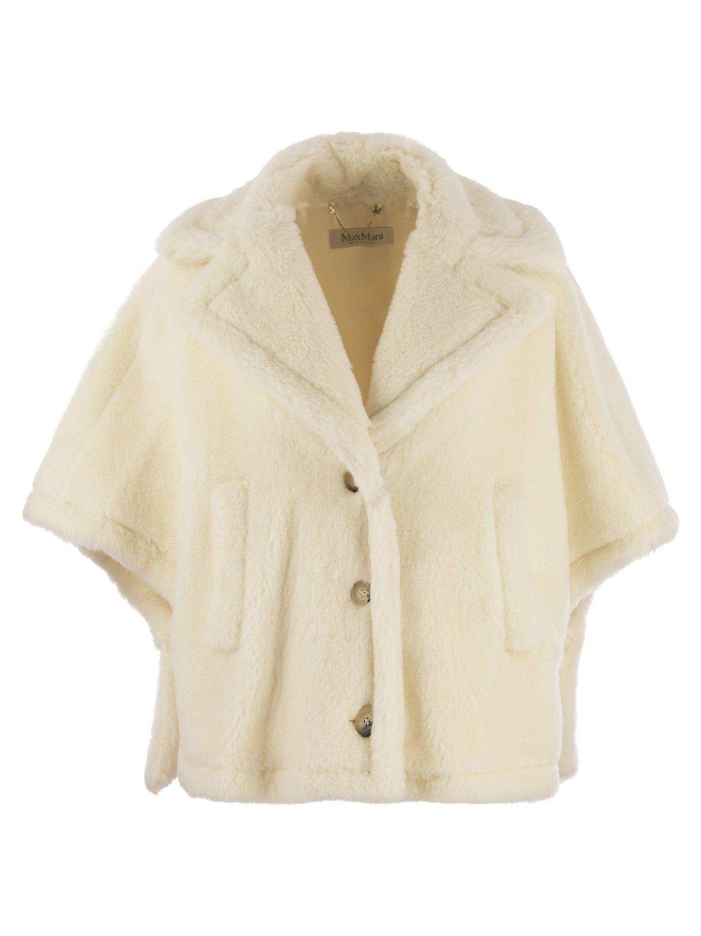 Max Mara Aleggio Short Cape In Teddy Fabric