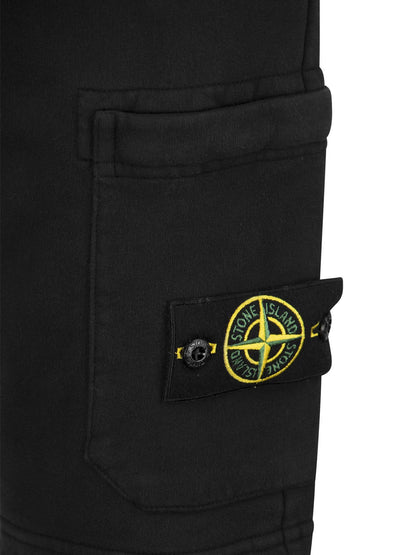 Stone Island Cargo Bermuda Shorts In Brushed Cotton Fleece