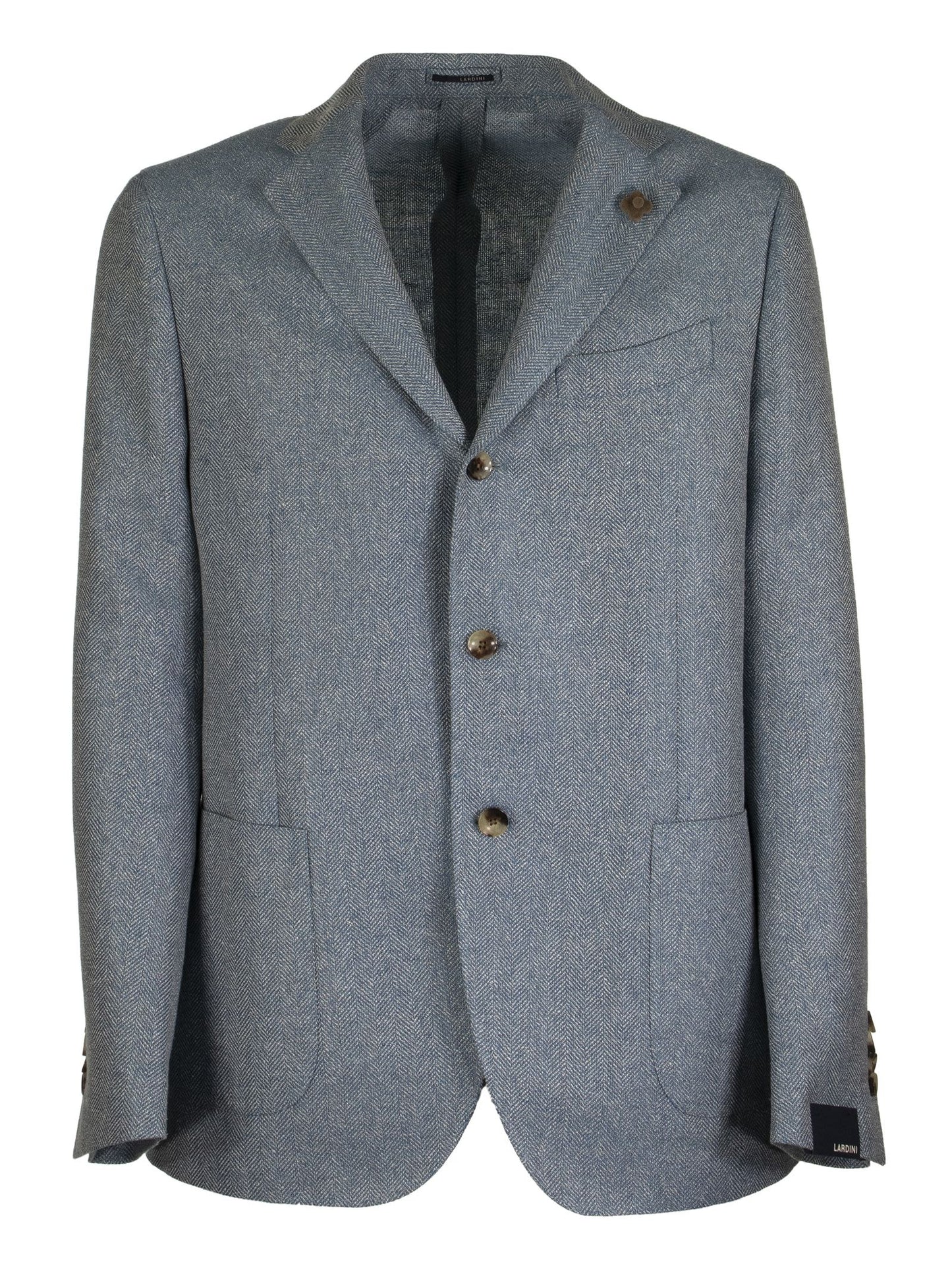 Lardini Single Breasted Two Button Jacket With Herringbone Pattern