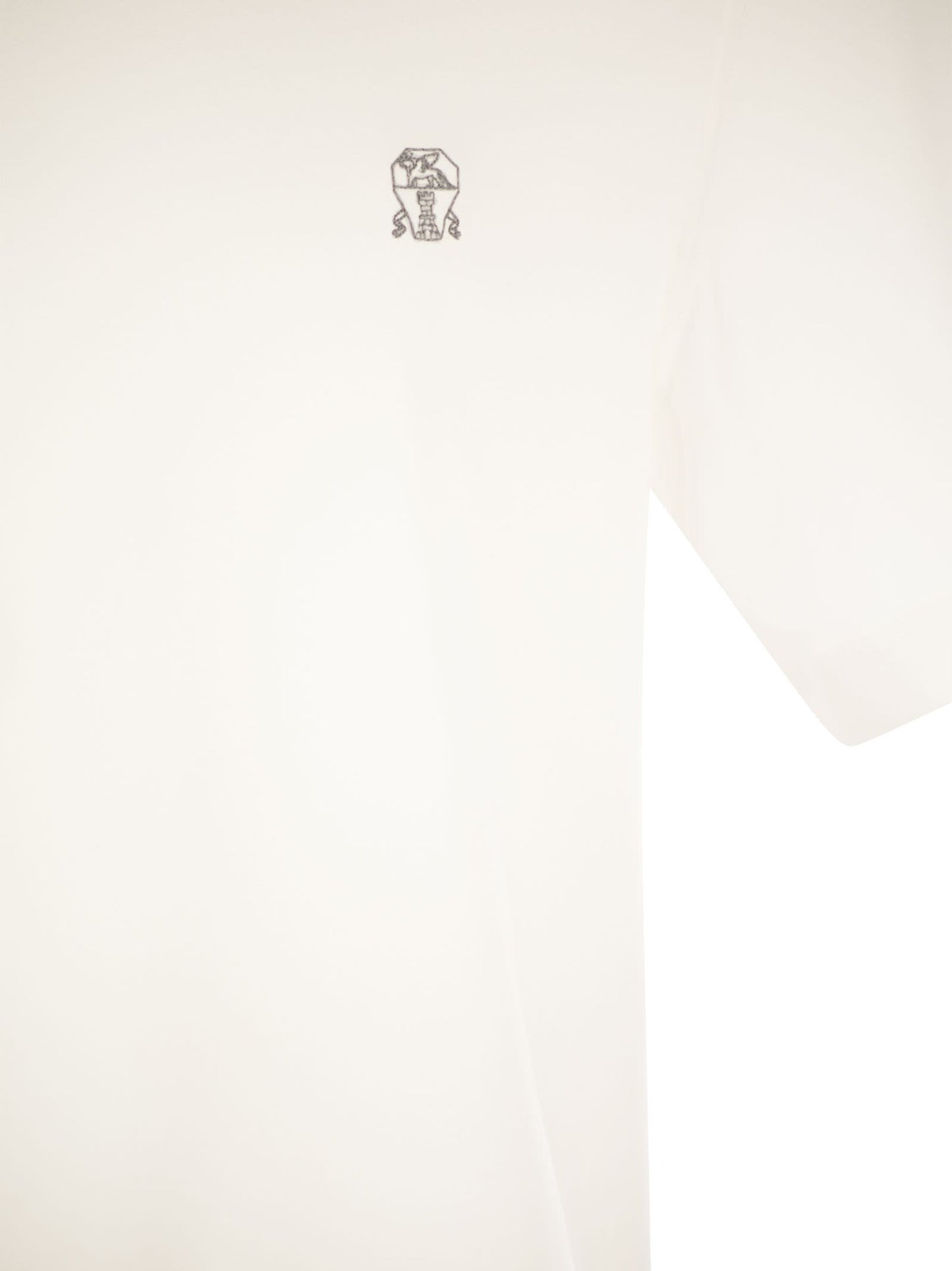 Brunello Cucinelli Slim Fit Crew Neck T Shirt In Cotton Jersey With Logo