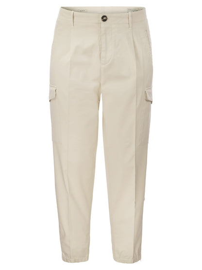 Brunello Cucinelli Cotton Gabardine Trousers With Cargo Pockets