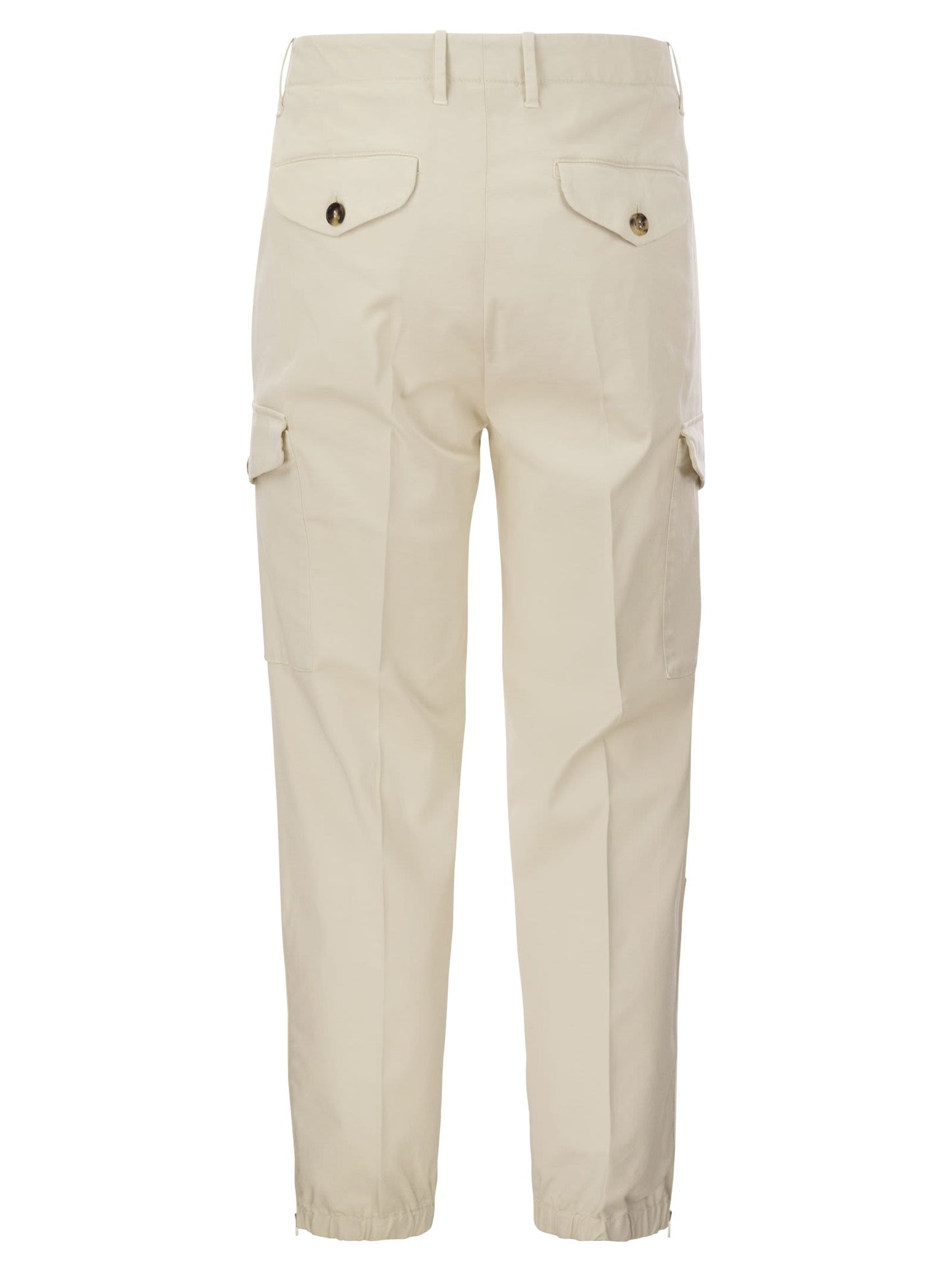 Brunello Cucinelli Cotton Gabardine Trousers With Cargo Pockets