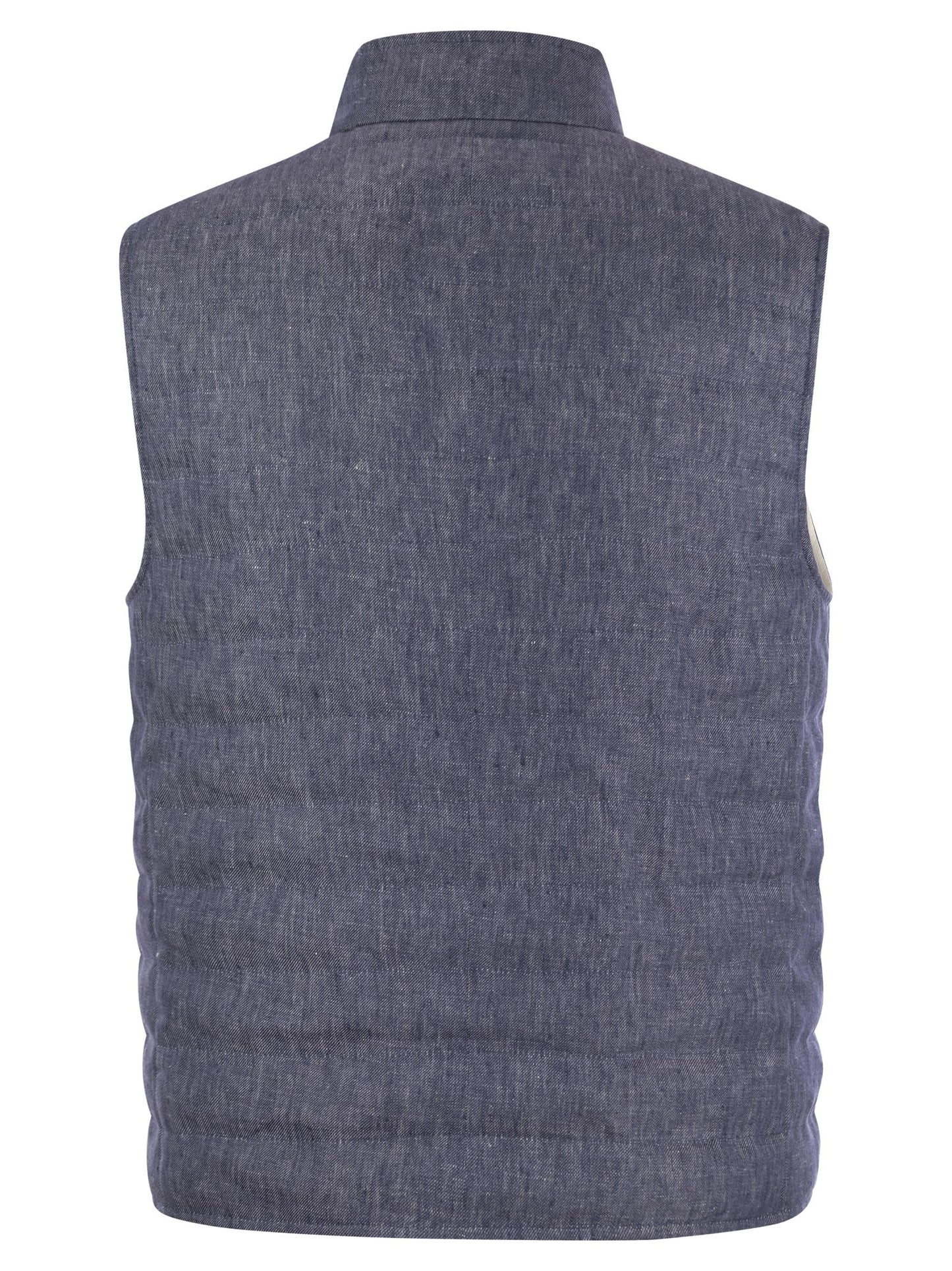 Brunello Cucinelli Linen Sleeveless Down Jacket