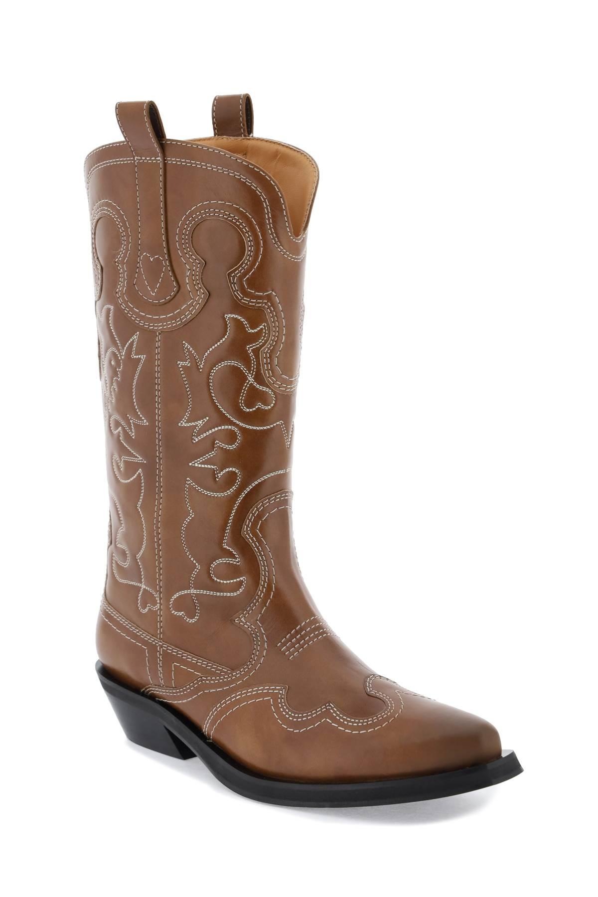 GANNI embroidered western boots