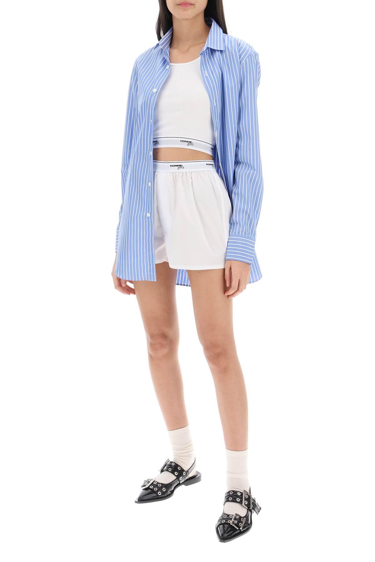 HOMME GIRLS Striped poplin shirt